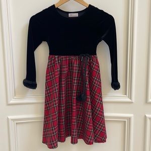 Bonnie Jean Velvet Plaid Dress